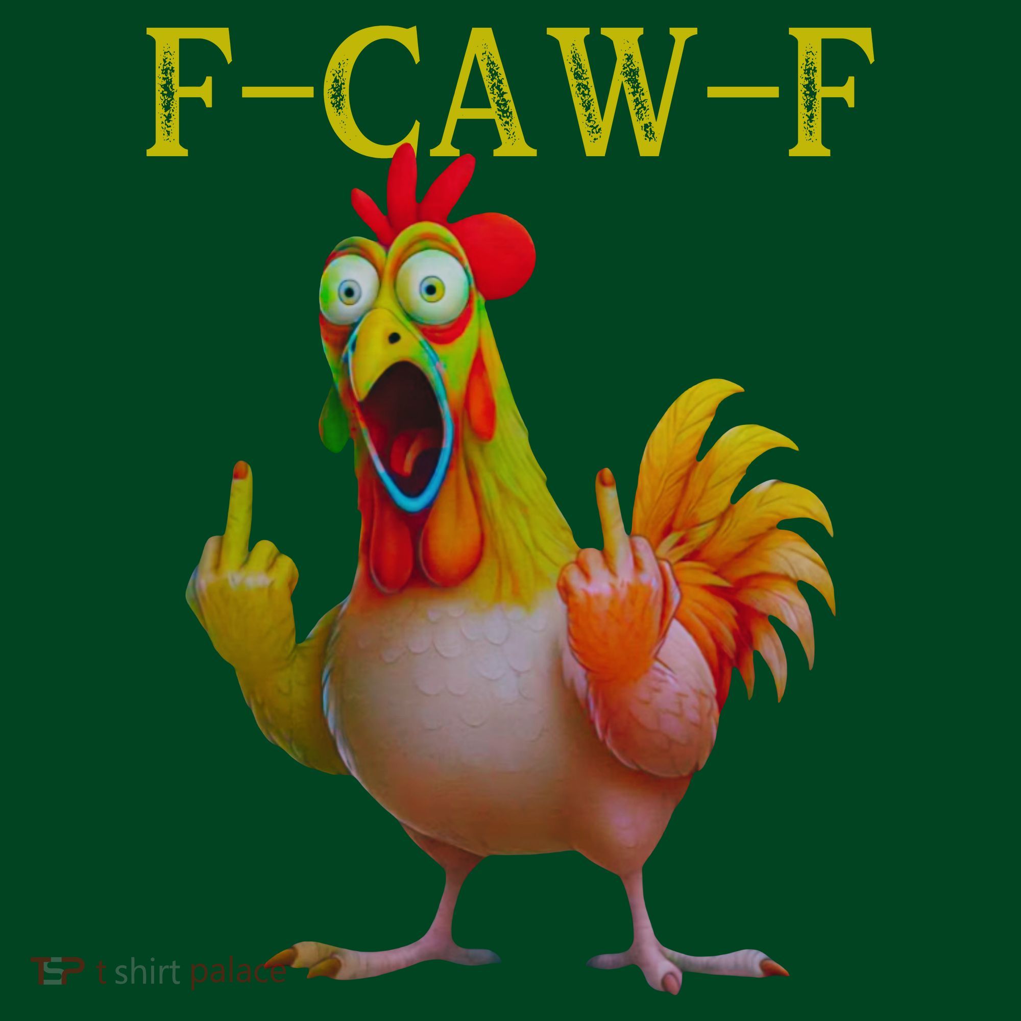 F Caw F Funny Chicken Middle Finger Clucking Rooster Meme Mousepad