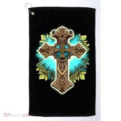 Filigree Cross Golf Towel