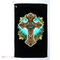 Filigree Cross Golf Towel thumb 0