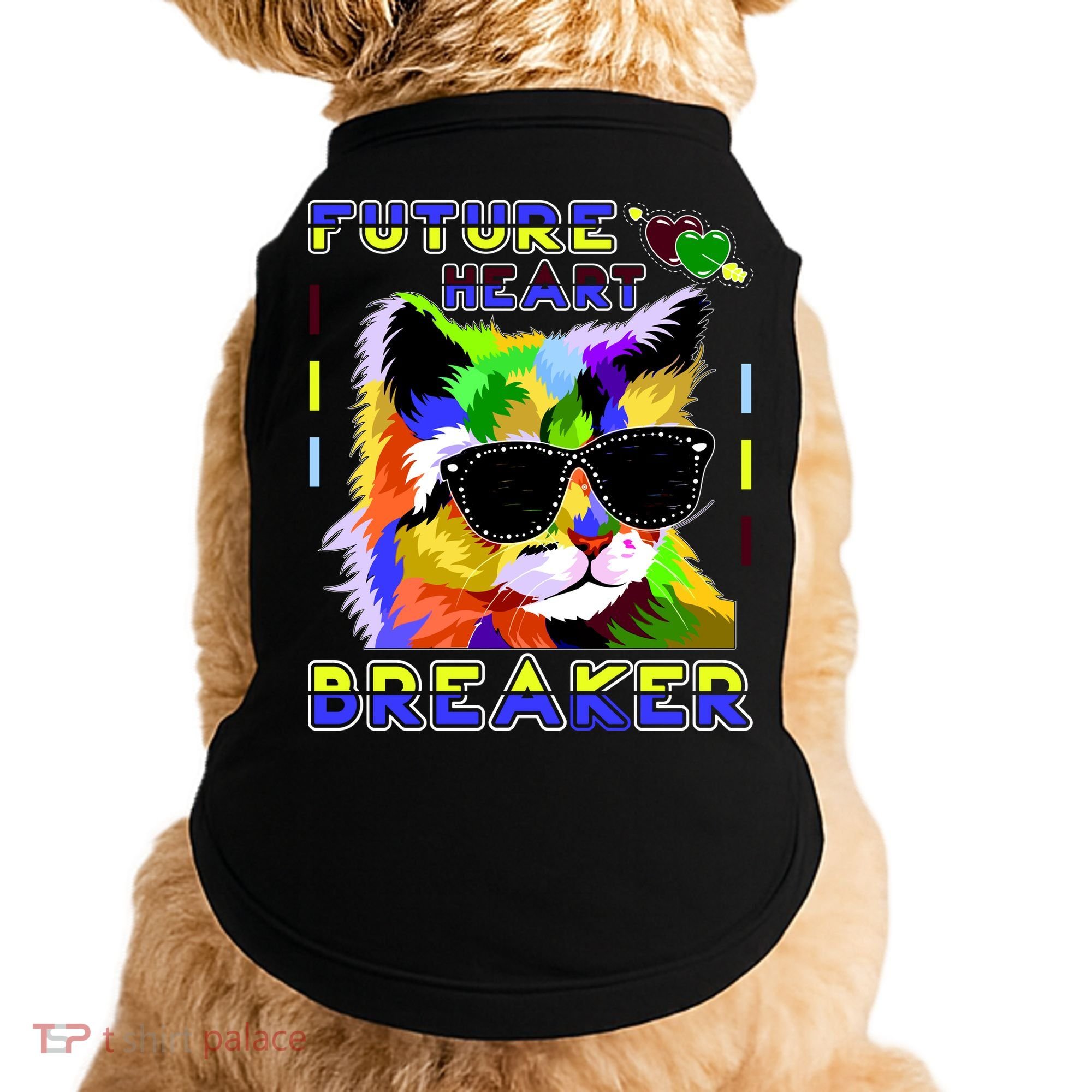Funny Cat Future Heart Breaker Doggie Tank