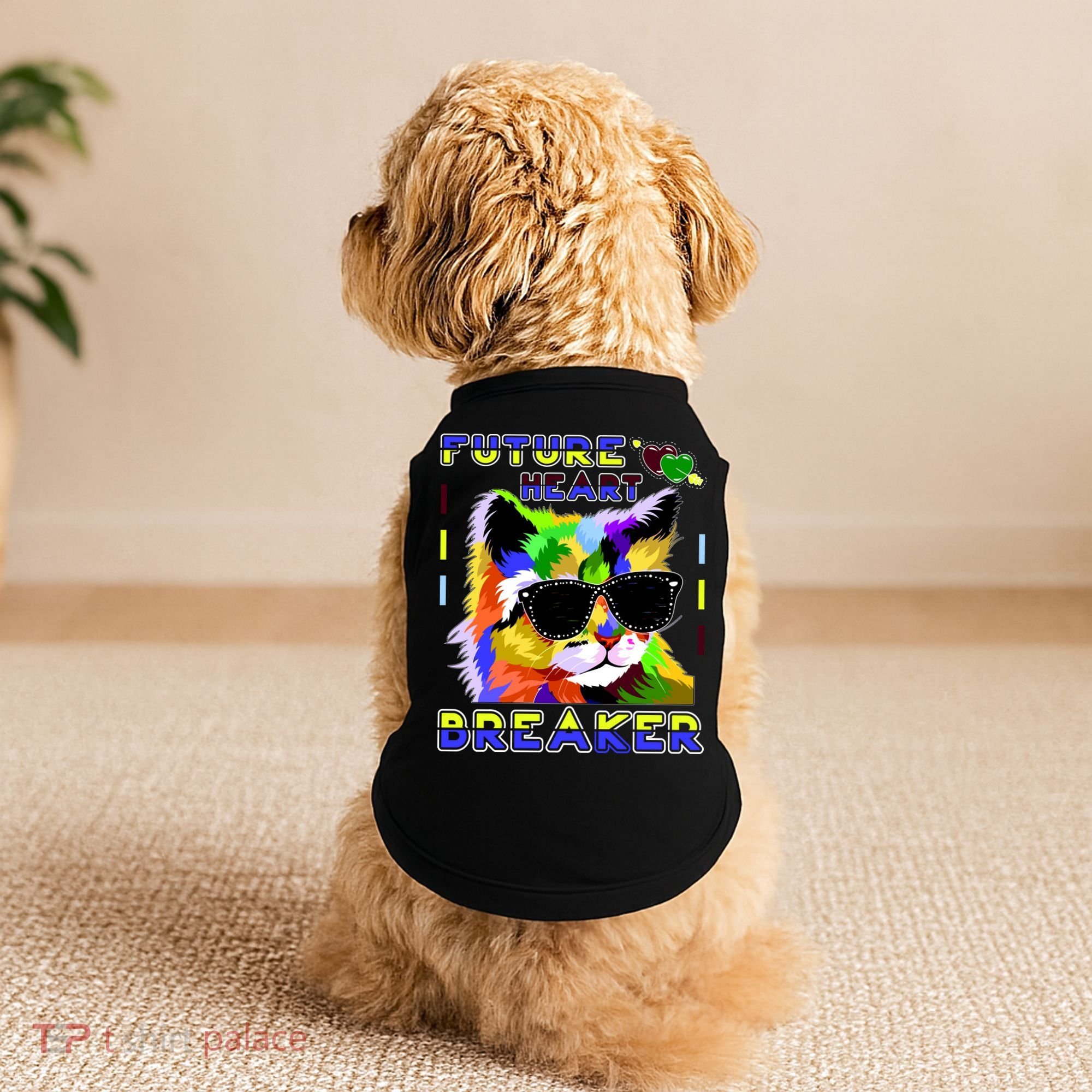 Funny Cat Future Heart Breaker Doggie Tank