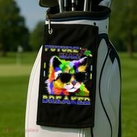 Funny Cat Future Heart Breaker Golf Towel thumb 2