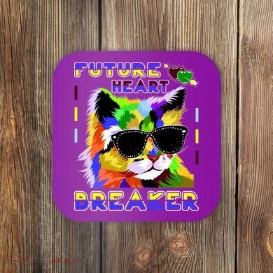 Funny Cat Future Heart Breaker Coaster