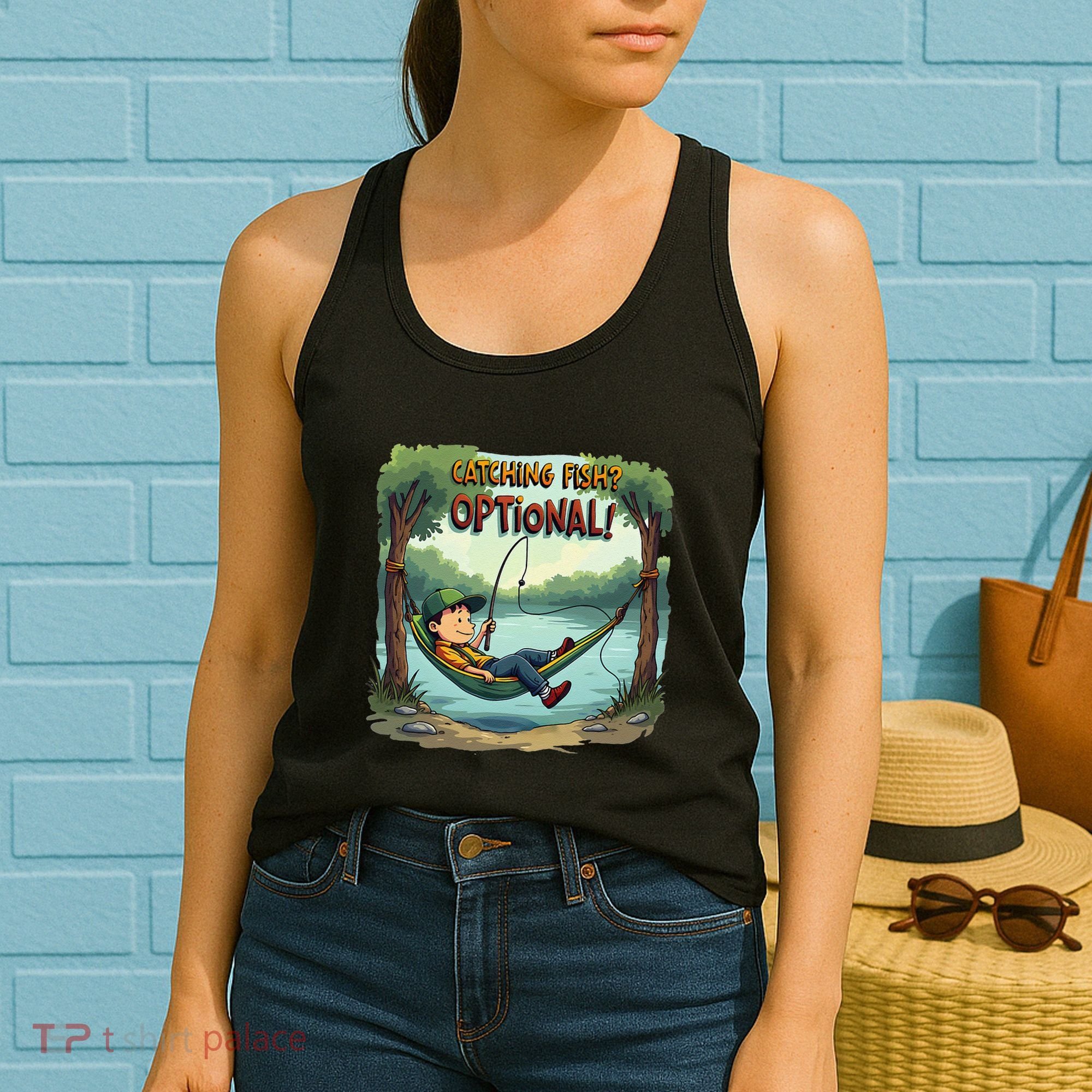 Fishing Catching Fish Optional Relaxing Required Women's Tank Top