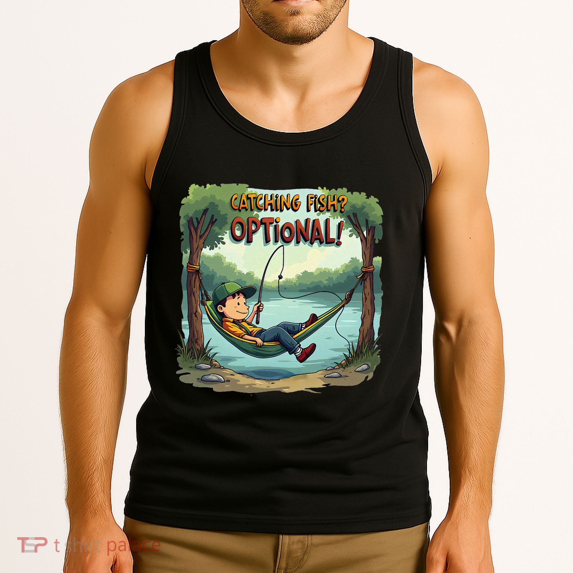 Fishing Catching Fish Optional Relaxing Required Tank Top