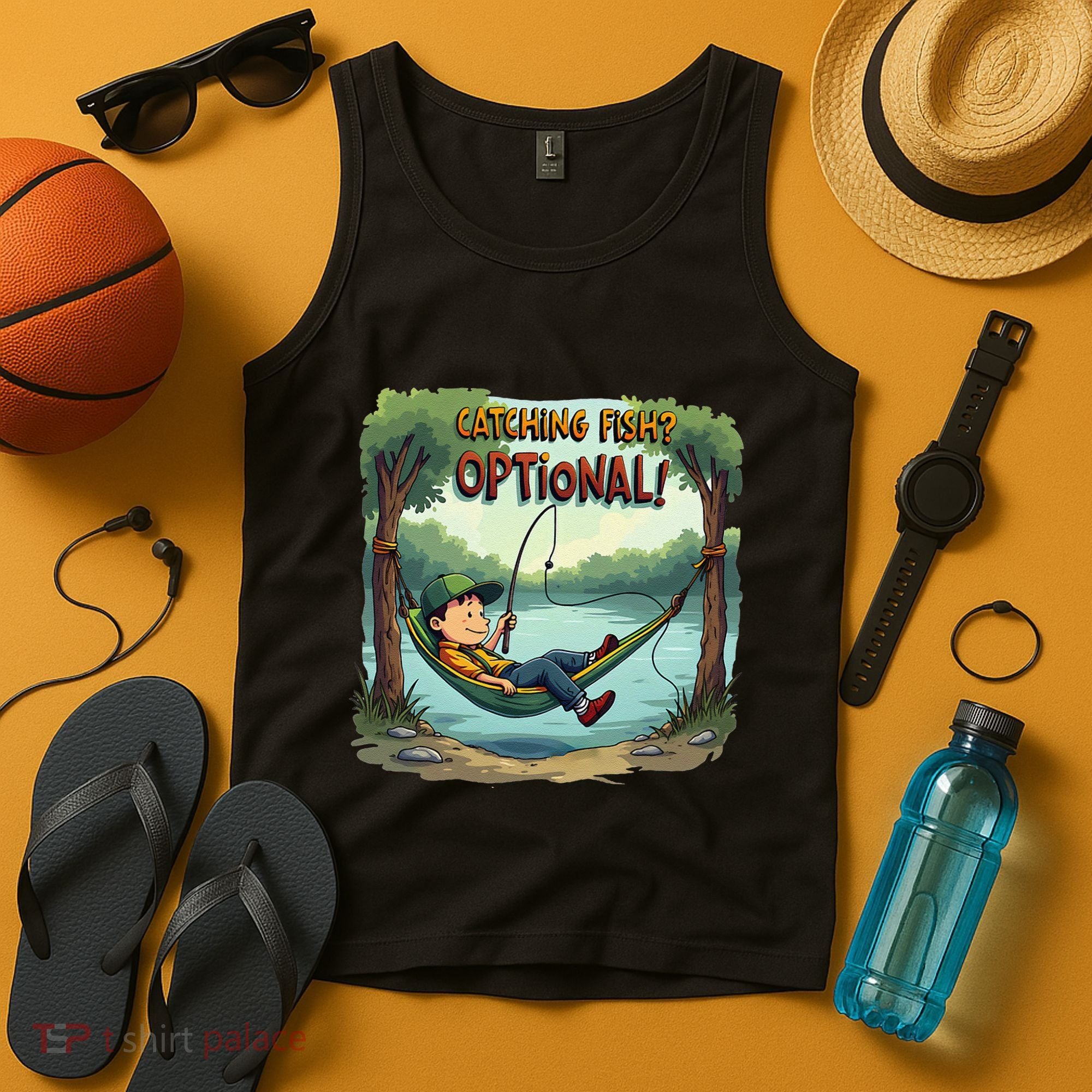 Fishing Catching Fish Optional Relaxing Required Tank Top