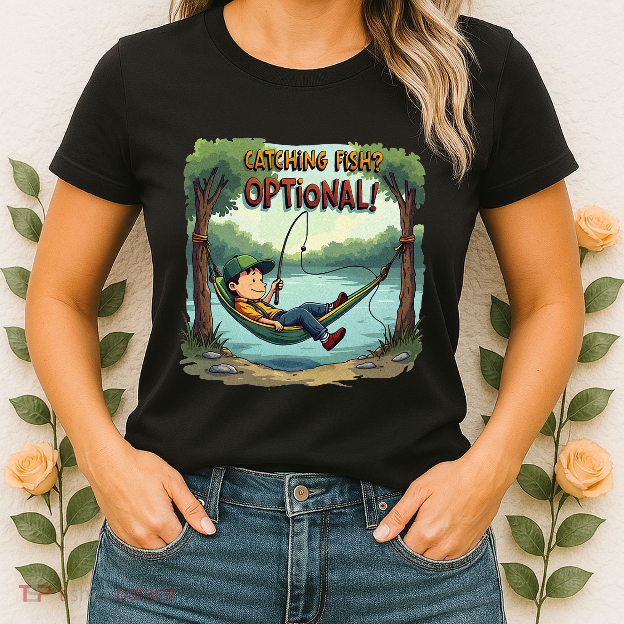 Fishing Catching Fish Optional Relaxing Required Women's T-Shirt