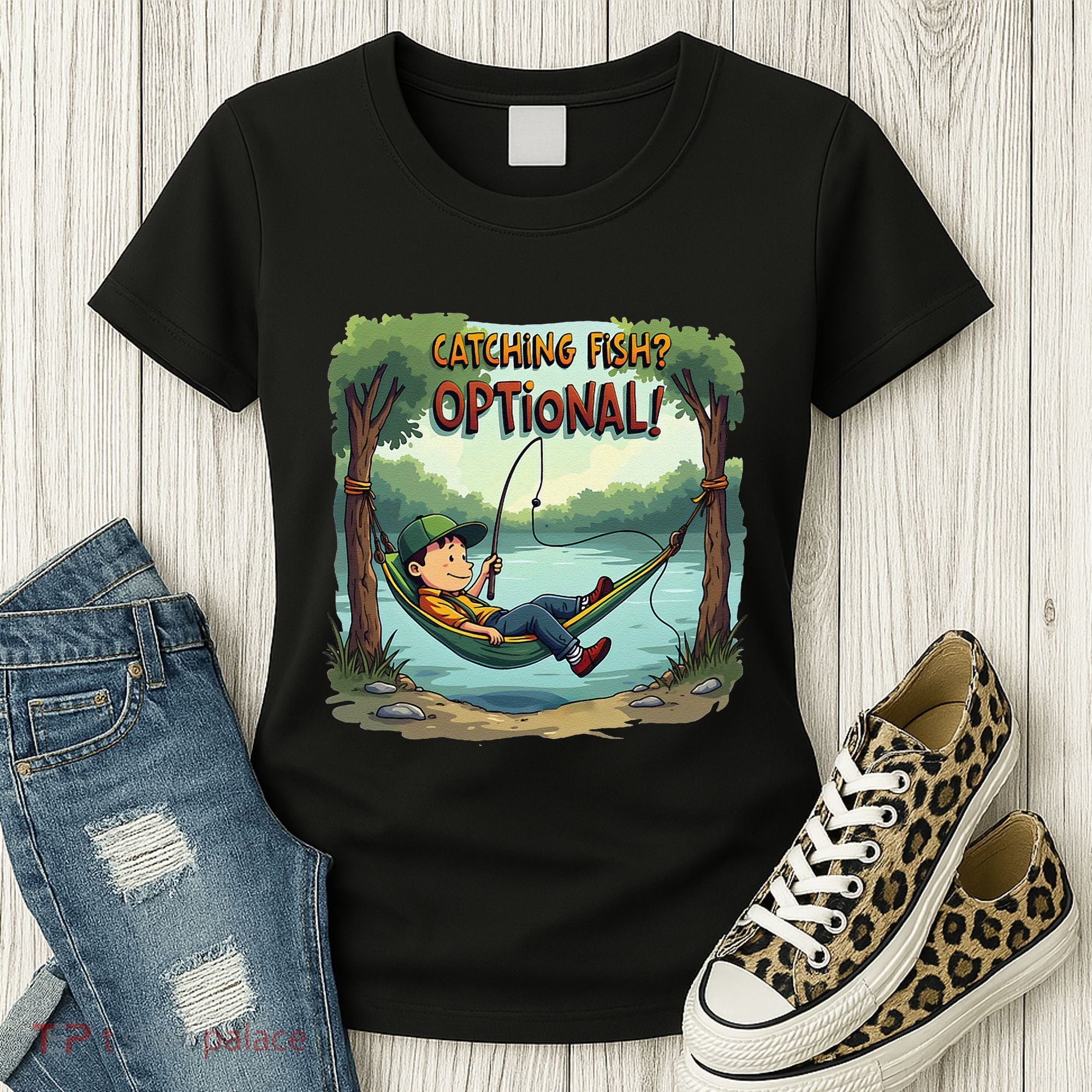 Fishing Catching Fish Optional Relaxing Required Women's T-Shirt