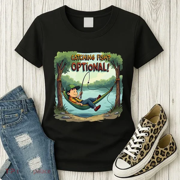 Fishing Catching Fish Optional Relaxing Required Women's T-Shirt