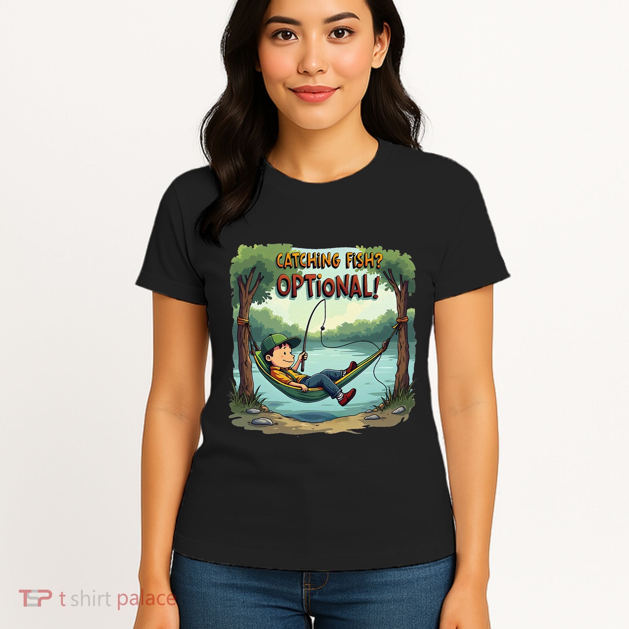 Fishing Catching Fish Optional Relaxing Required Women's T-Shirt