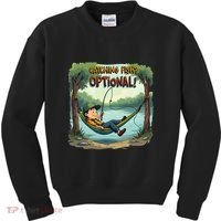 Fishing Catching Fish Optional Relaxing Required Kids Sweatshirt thumb 0