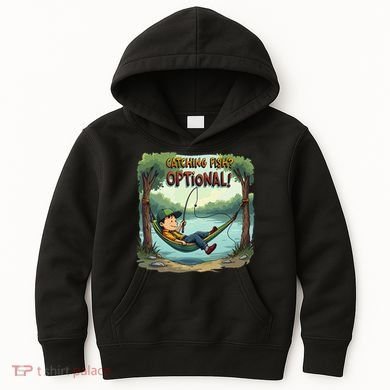 Fishing Catching Fish Optional Relaxing Required Kids Hoodie