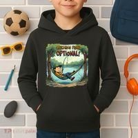 Fishing Catching Fish Optional Relaxing Required Kids Hoodie thumb 2
