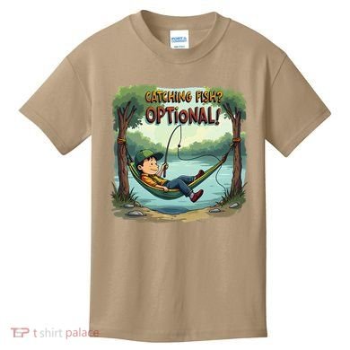 Fishing Catching Fish Optional Relaxing Required Kids T-Shirt