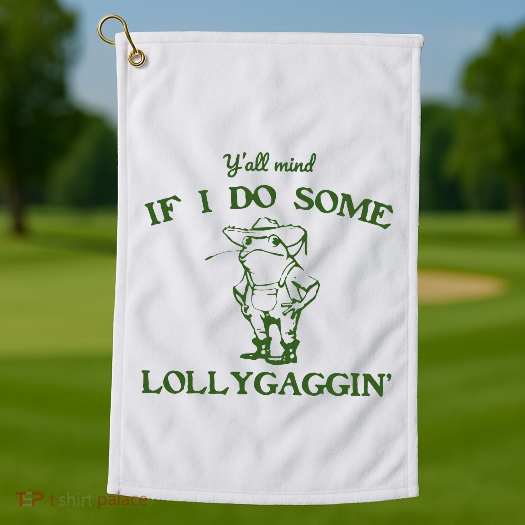 Funny Cowboy Frog Golf Towel