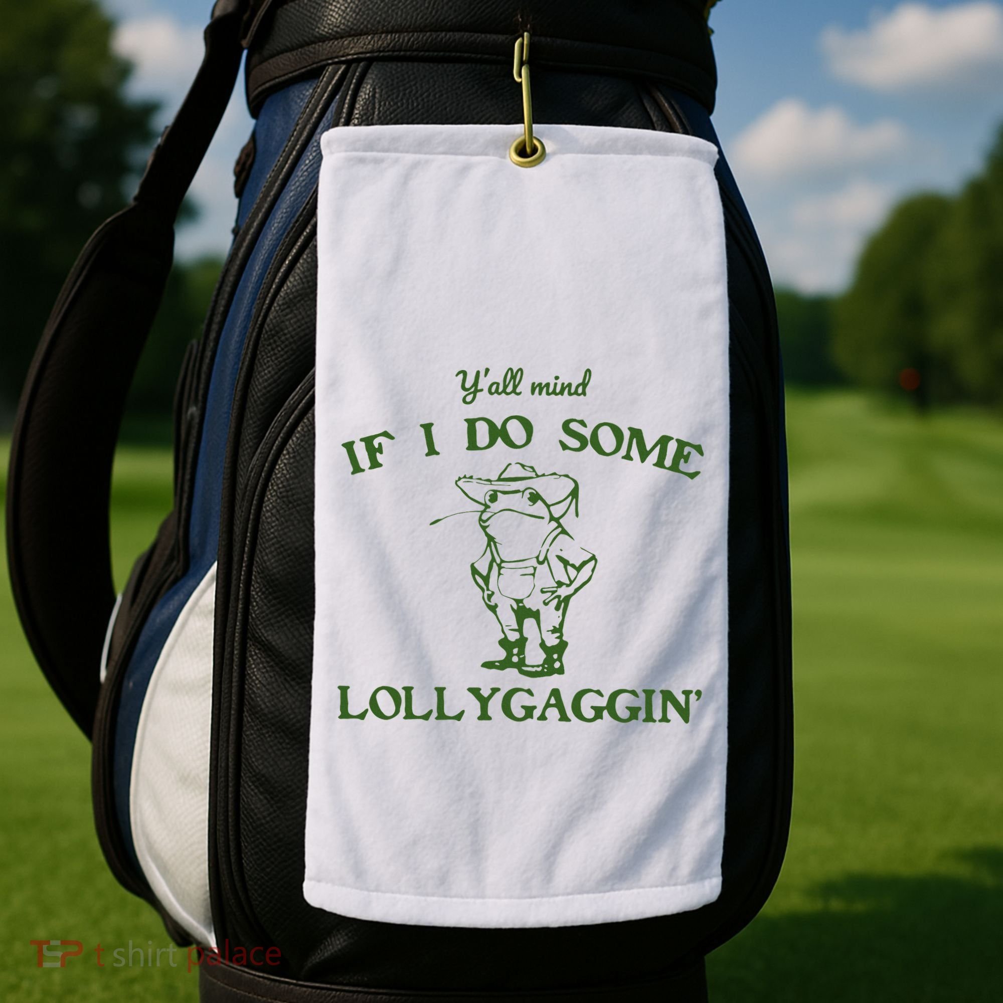Funny Cowboy Frog Golf Towel