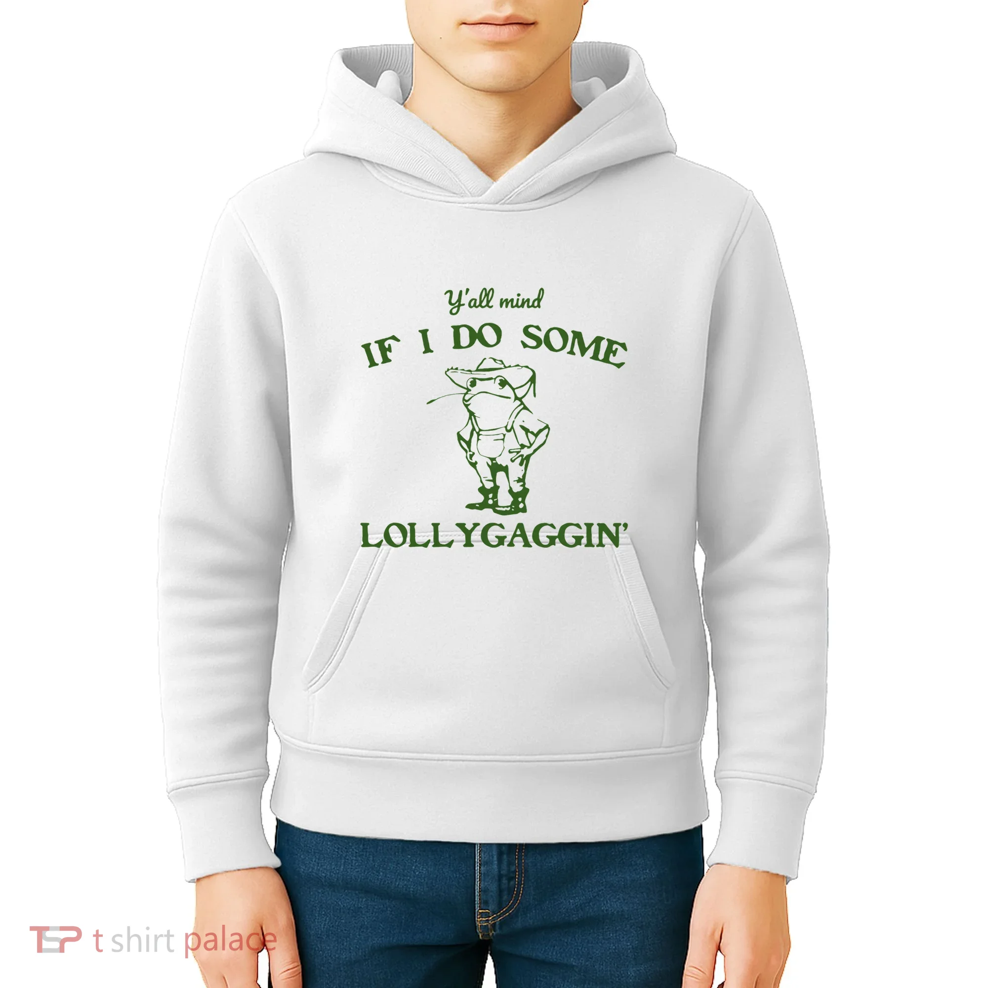 Funny Cowboy Frog Kids Hoodie