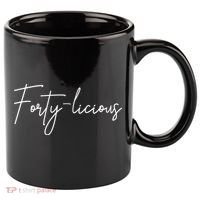 Forty-licious Cute Fortieth 40th Birthday Party Theme 11oz C Handle Ceramic Mug thumb 0