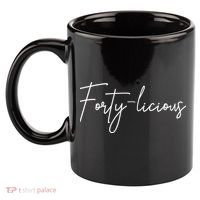 Forty-licious Cute Fortieth 40th Birthday Party Theme 11oz C Handle Ceramic Mug thumb 2