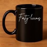 Forty-licious Cute Fortieth 40th Birthday Party Theme 11oz C Handle Ceramic Mug thumb 4