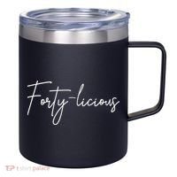 Forty-licious Cute Fortieth 40th Birthday Party Theme 12oz Stainless Steel Coffee Mug thumb 0