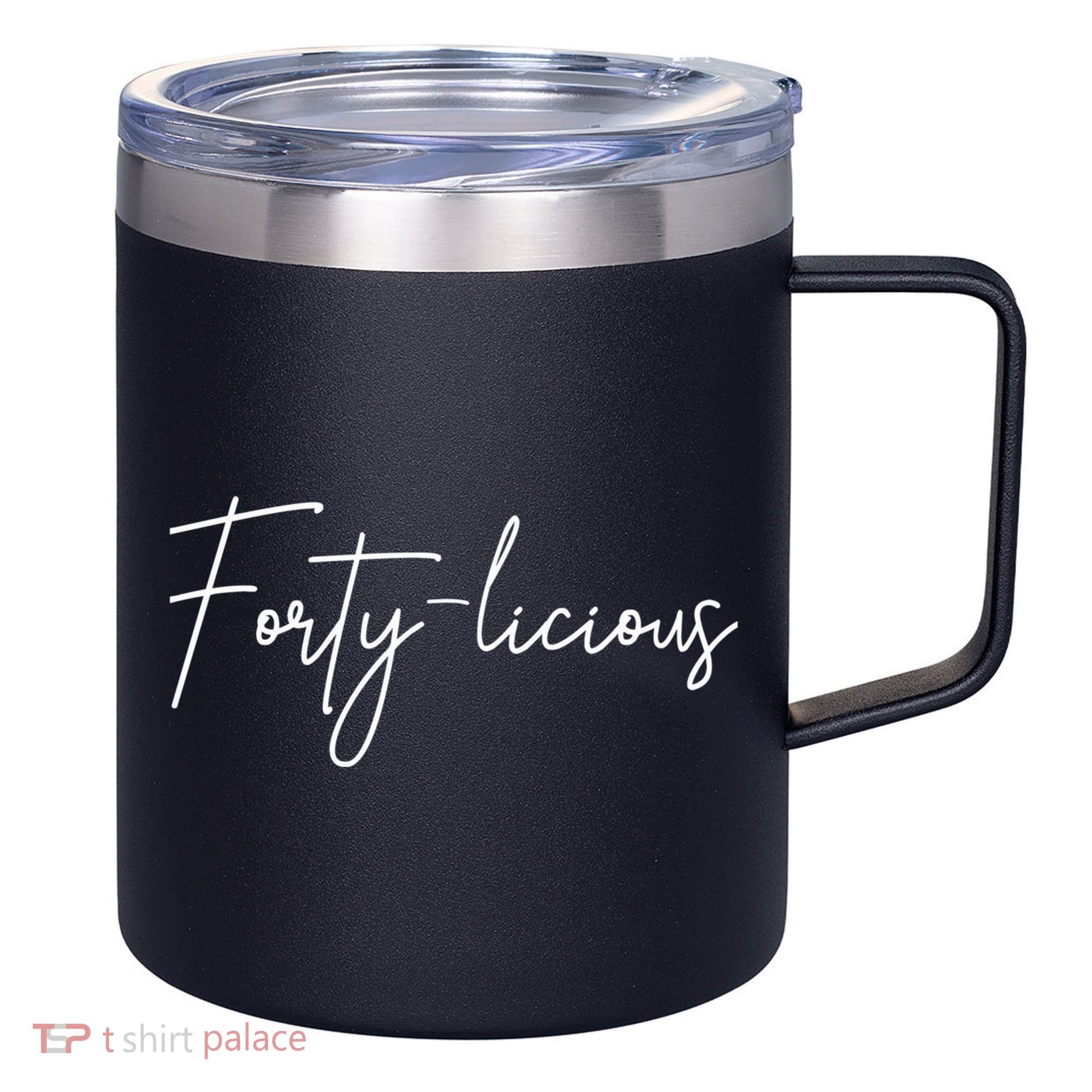 Forty-licious Cute Fortieth 40th Birthday Party Theme 12oz Stainless Steel Coffee Mug