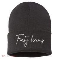 Forty-licious Cute Fortieth 40th Birthday Party Theme Sustainable Knit Beanie thumb 0