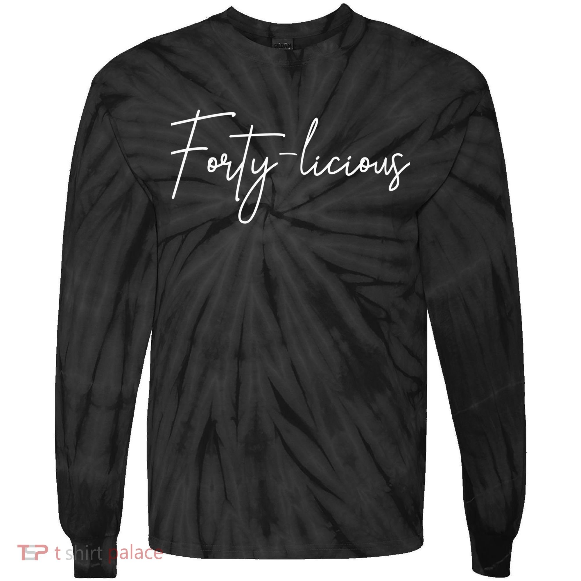 Forty-licious Cute Fortieth 40th Birthday Party Theme Tie-Dye Long Sleeve Shirt