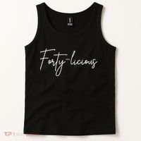 Forty-licious Cute Fortieth 40th Birthday Party Theme Tank Top thumb 2