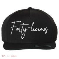 Forty-licious Cute Fortieth 40th Birthday Party Theme Wool Snapback Cap thumb 0