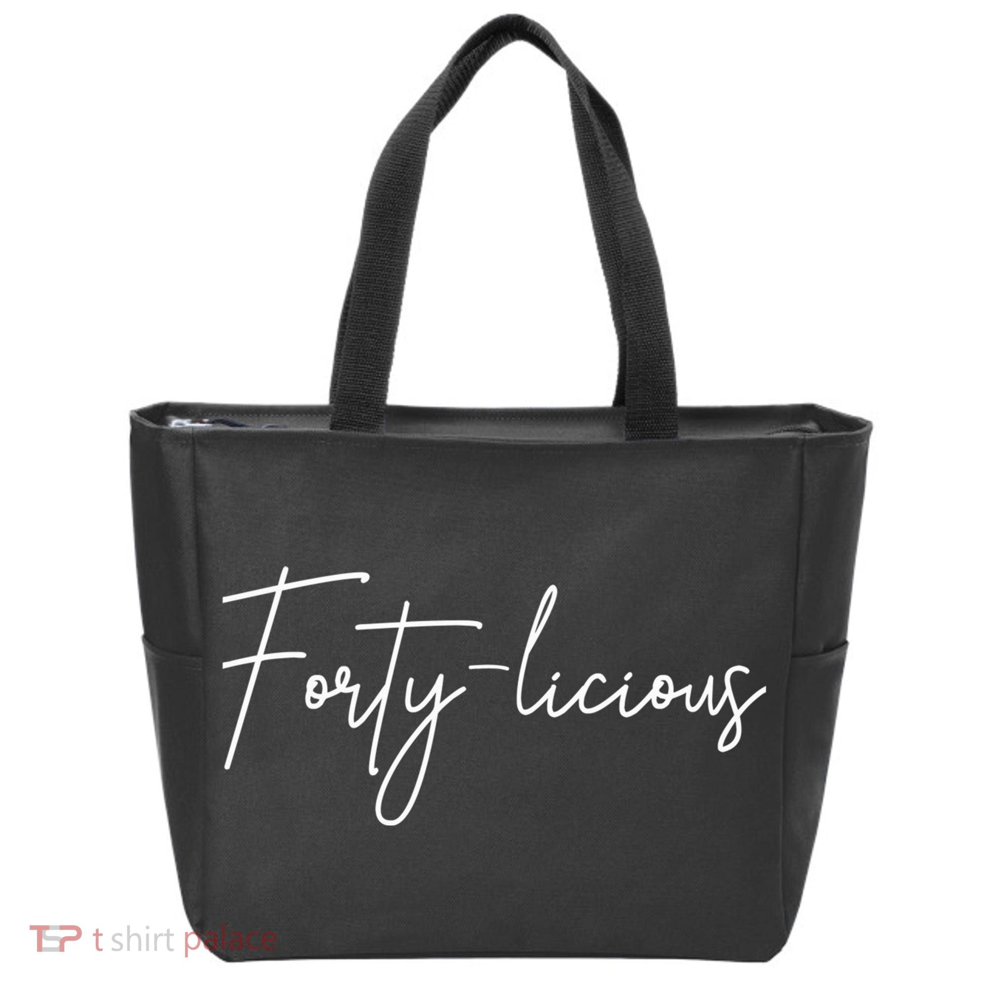 Forty-licious Cute Fortieth 40th Birthday Party Theme Tote Bag