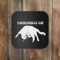 Furbonacci Cat Funny Cat Math Puns Coaster thumb 0