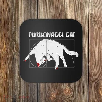 Furbonacci Cat Funny Cat Math Puns Coaster