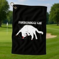 Furbonacci Cat Funny Cat Math Puns Golf Towel thumb 1