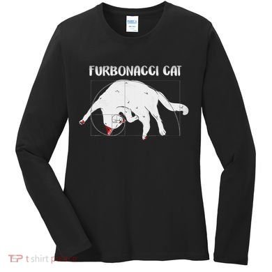 Furbonacci Cat Funny Cat Math Puns Women's Long Sleeve Shirt