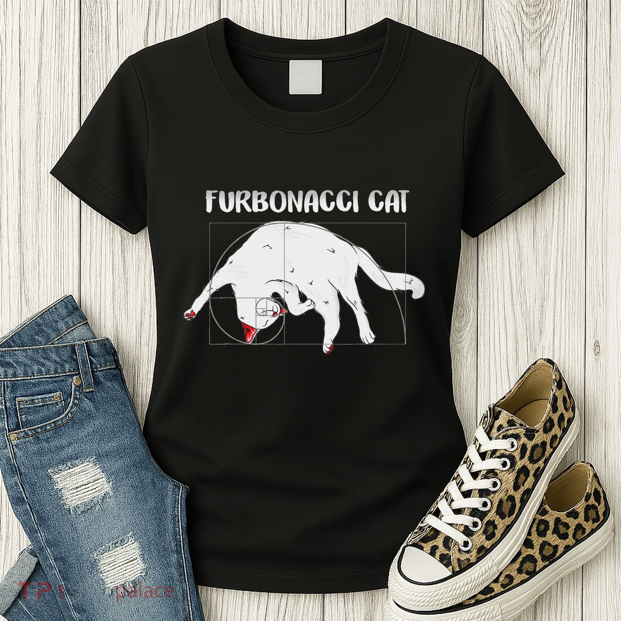 Furbonacci Cat Funny Cat Math Puns Women's T-Shirt