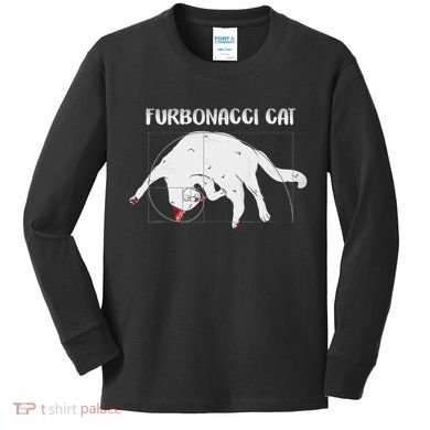 Furbonacci Cat Funny Cat Math Puns Kids Long Sleeve Shirt
