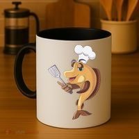 Fish Chef Fishing And Cooking Coffee Mug thumb 4