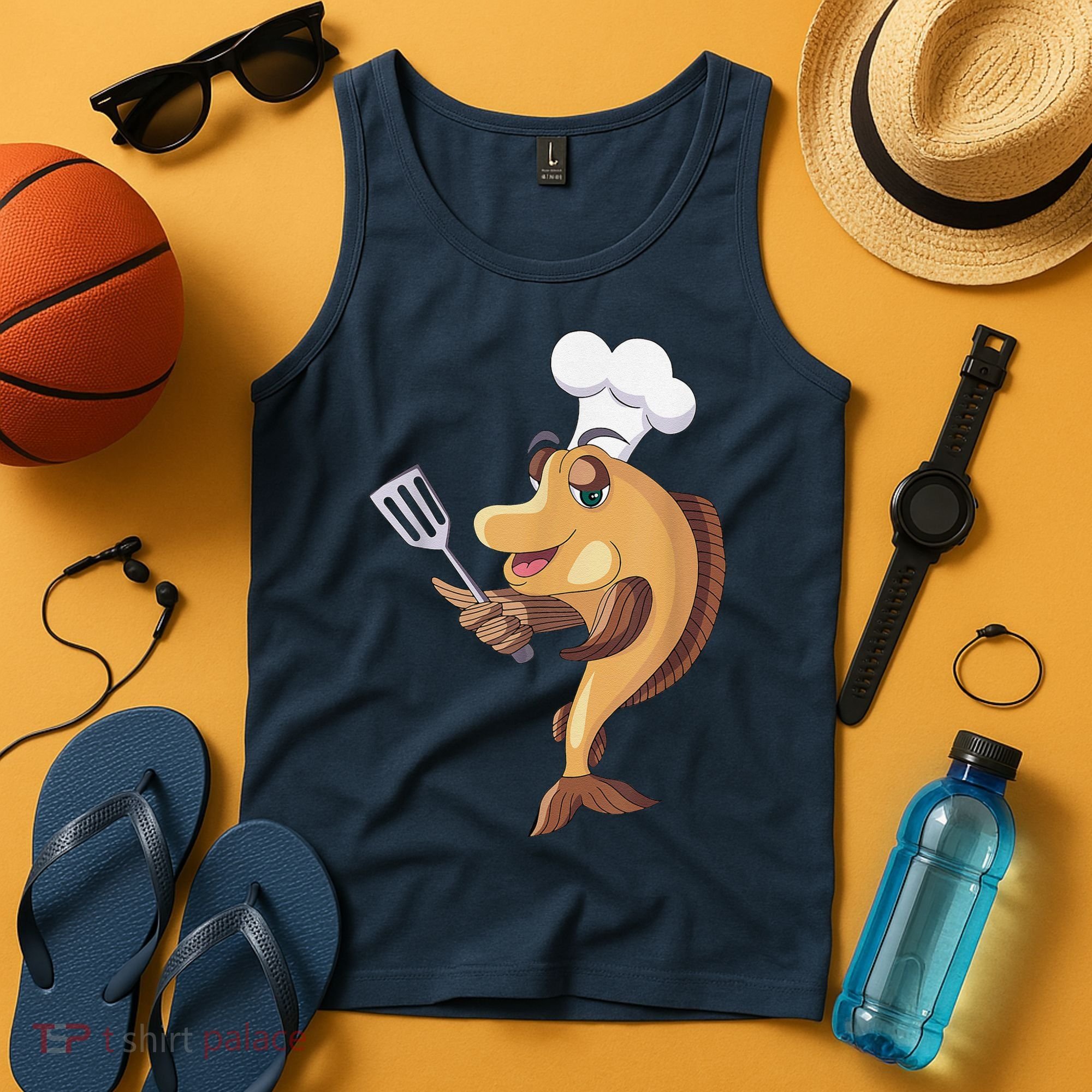 Fish Chef Fishing And Cooking Tank Top