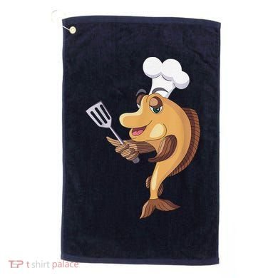 Fish Chef Fishing And Cooking Golf Towel