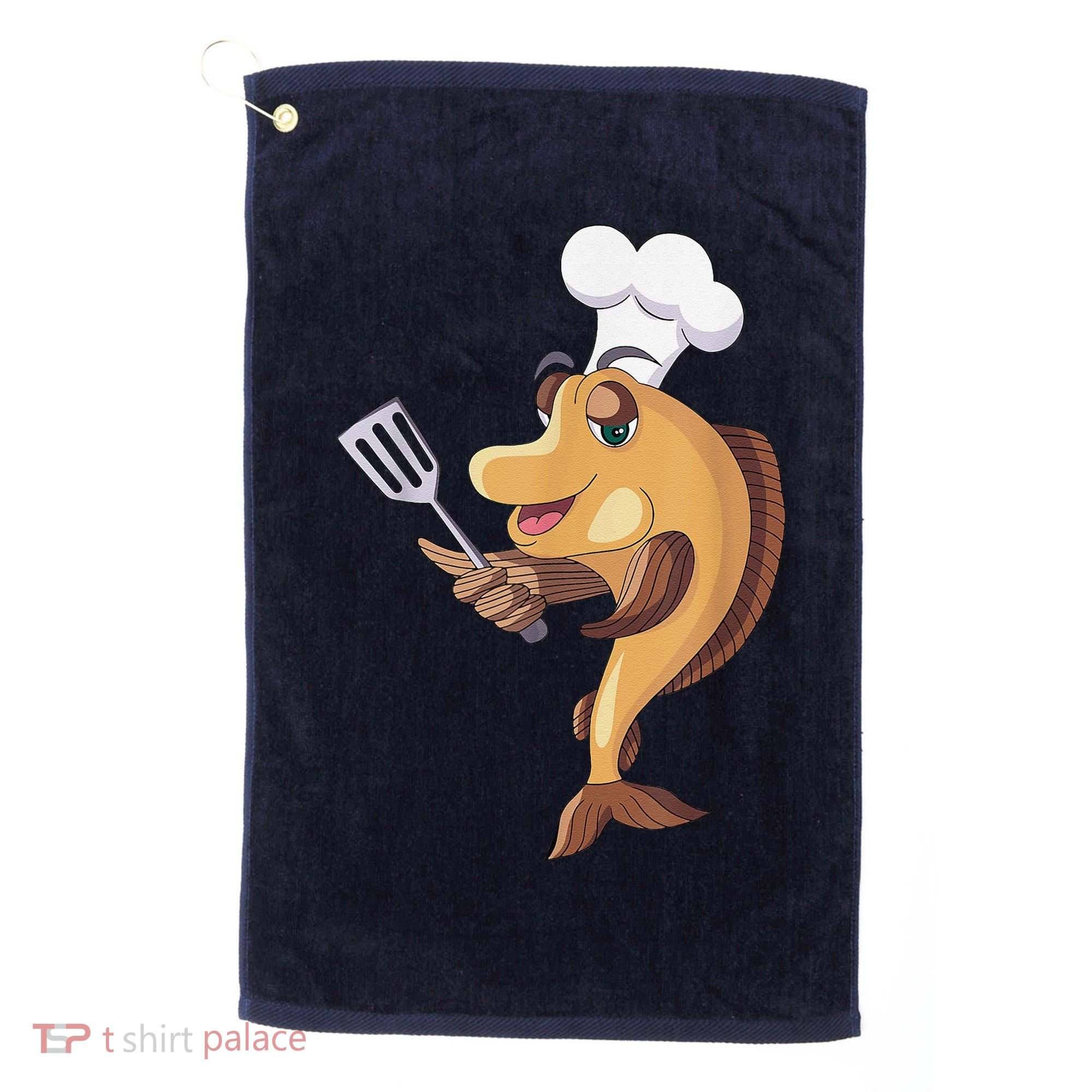 Fish Chef Fishing And Cooking Golf Towel