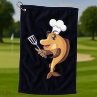 Fish Chef Fishing And Cooking Golf Towel thumb 1