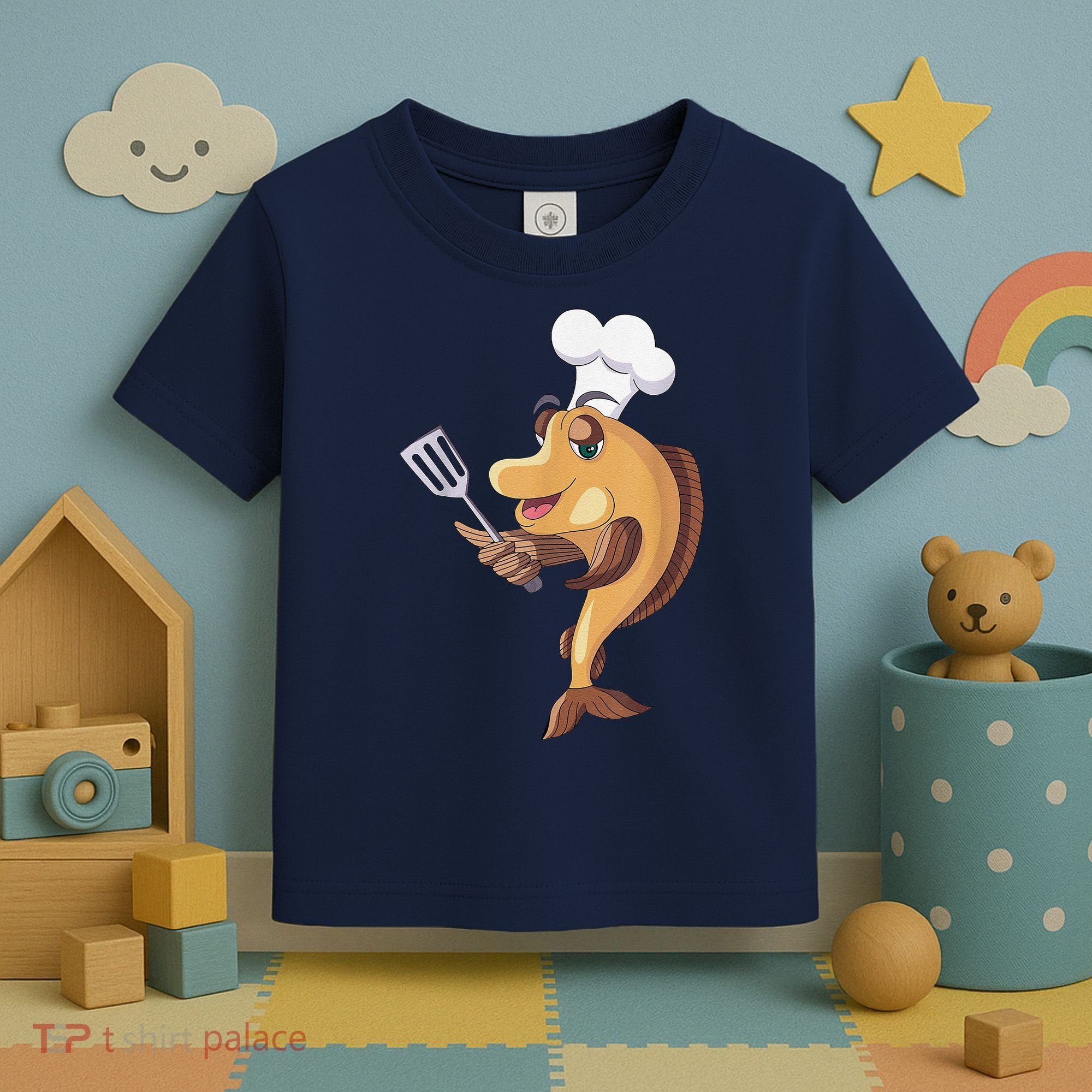 Fish Chef Fishing And Cooking Toddler T-Shirt