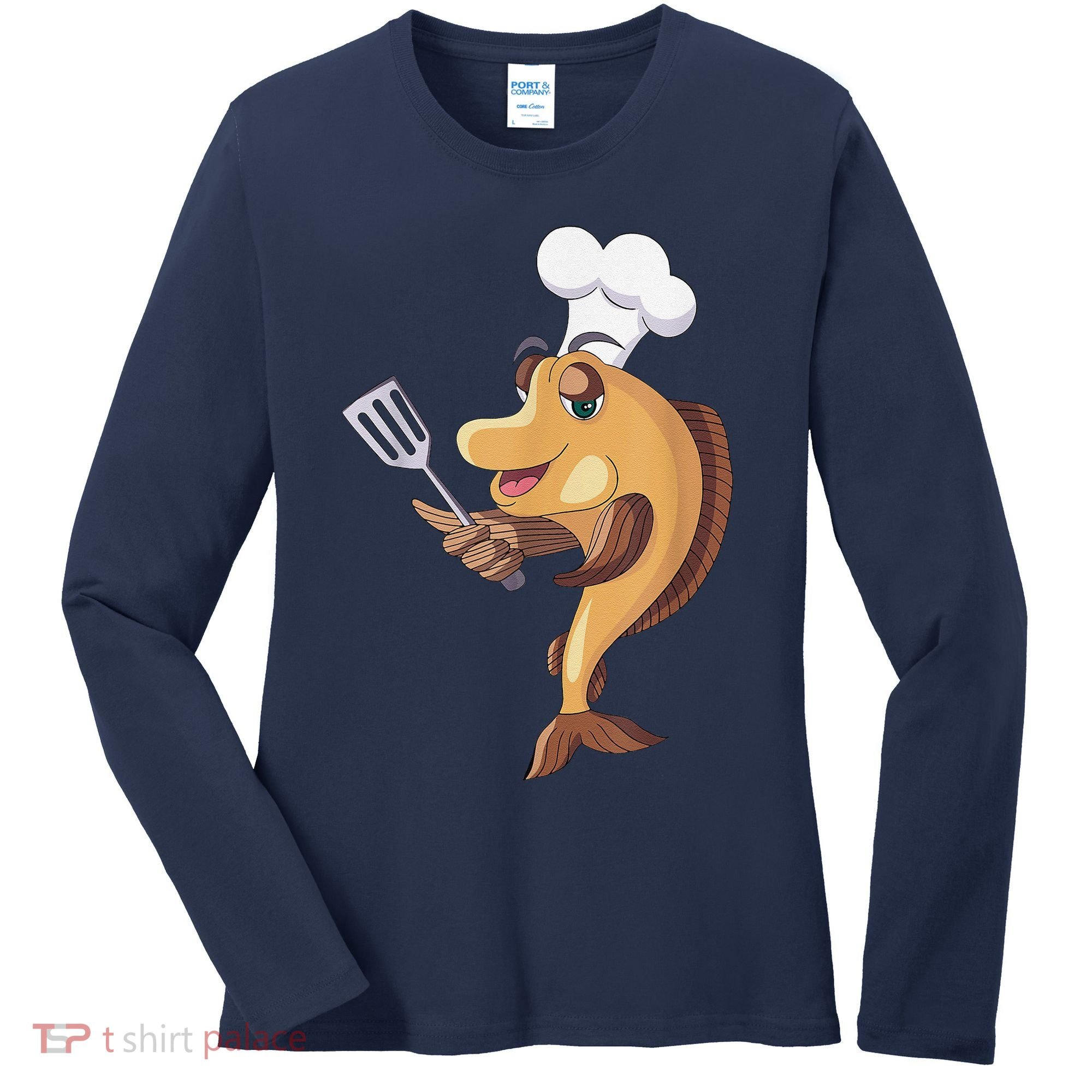 Fish Chef Fishing And Cooking Women's Long Sleeve Shirt