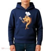 Fish Chef Fishing And Cooking Kids Hoodie thumb 4