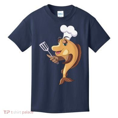 Fish Chef Fishing And Cooking Kids T-Shirt