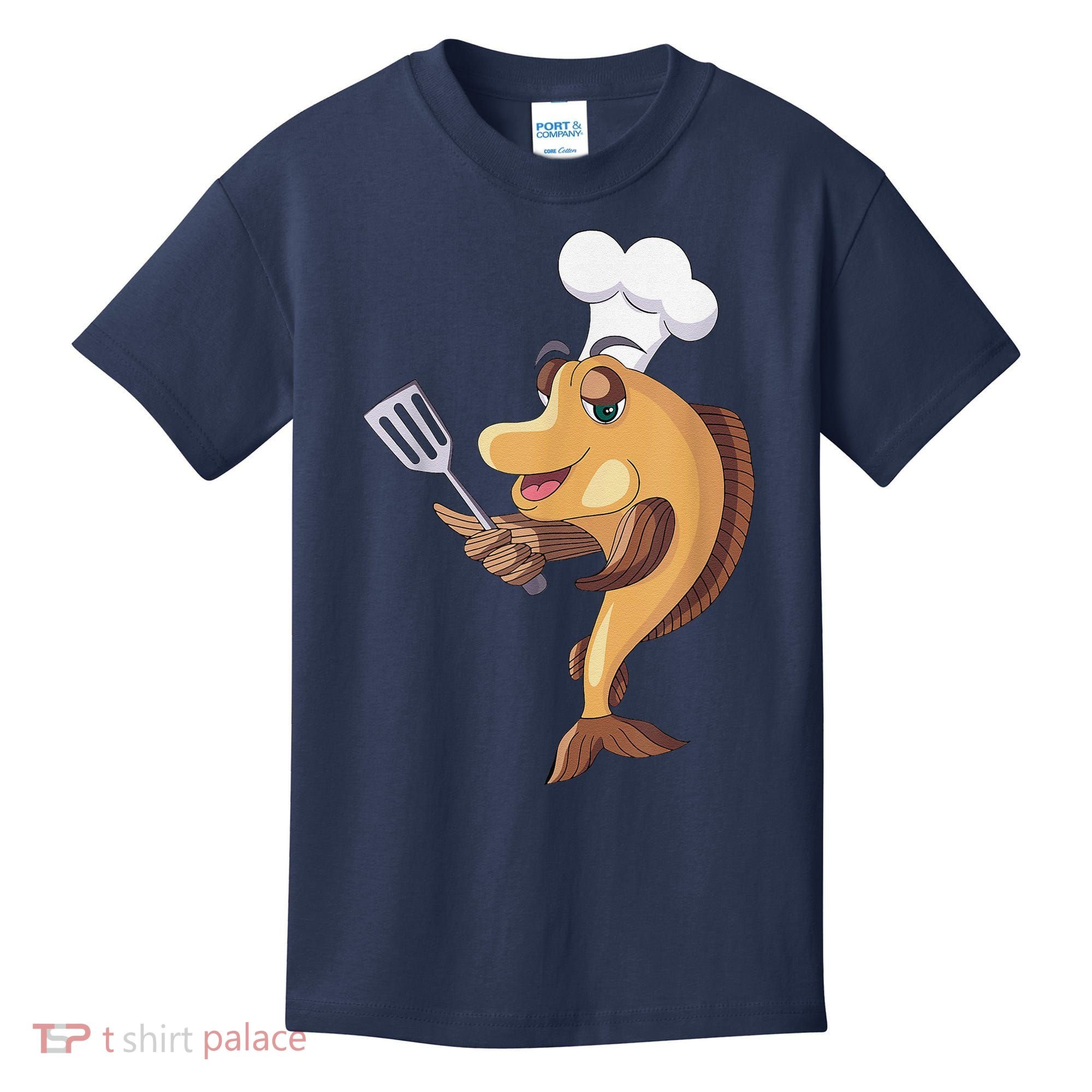 Fish Chef Fishing And Cooking Kids T-Shirt