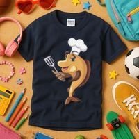 Fish Chef Fishing And Cooking Kids T-Shirt thumb 3
