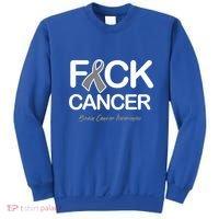 Fck Cancer Fuck Cancer Brain Cancer Awareness Gift Sweatshirt thumb 0