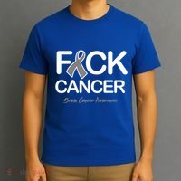 Fck Cancer Fuck Cancer Brain Cancer Awareness Gift T-Shirt thumb 3